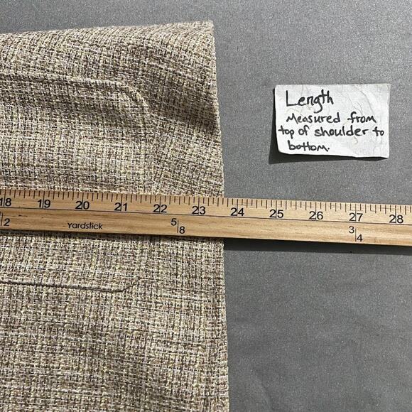 Talbots Size 12 Beige Linen Tweed Jacket Blazer Minimalist Office Old Money - Picture 11 of 13